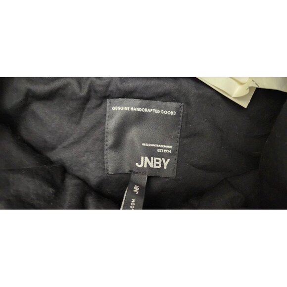 JNBY Women’s Black High Collar Jacket Size L Asymmetrical Zip Modern Minimalist - Picture 13 of 16